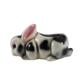 Rabbit Black White Ceramic Pot